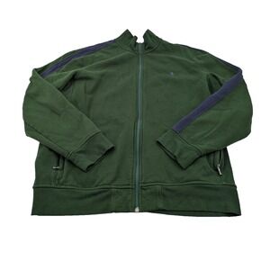 Polo Ralph Lauren Track Jacket Mens XXL 2XL Green Blue Stripe Pony‎ Full Zip